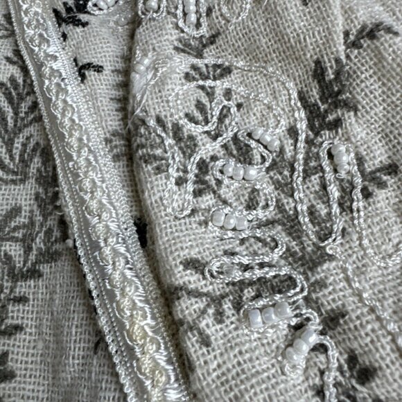 2/$18 Sale! Coldwater Creek Blazer Womens 1X Beaded Cotton Embroidered Boho Boxy - Picture 8 of 11